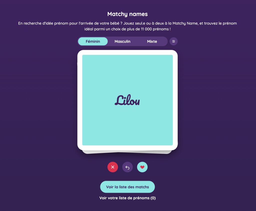 expérience utilisateur, UX design, étude de cas UX, conception d'application, webdesign, Figma, Claude Code, développement avec l'IA, Matchy Names, Coogli